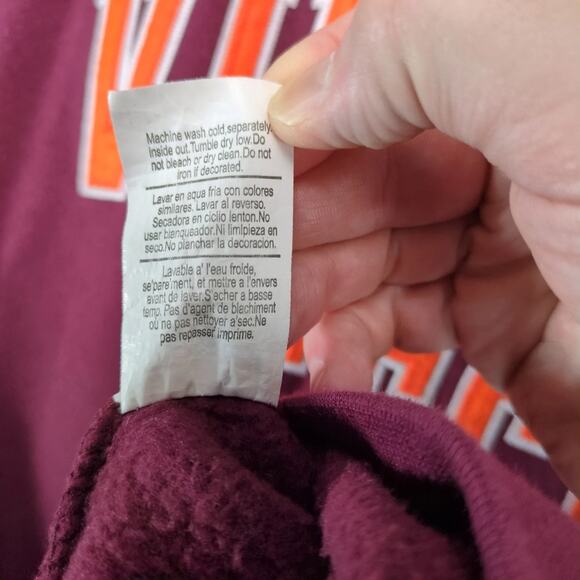 Virginia Tech Pullover Crew Sweatshirt Men's L Burgundy Team Edition Apparel VT - Picture 9 of 10